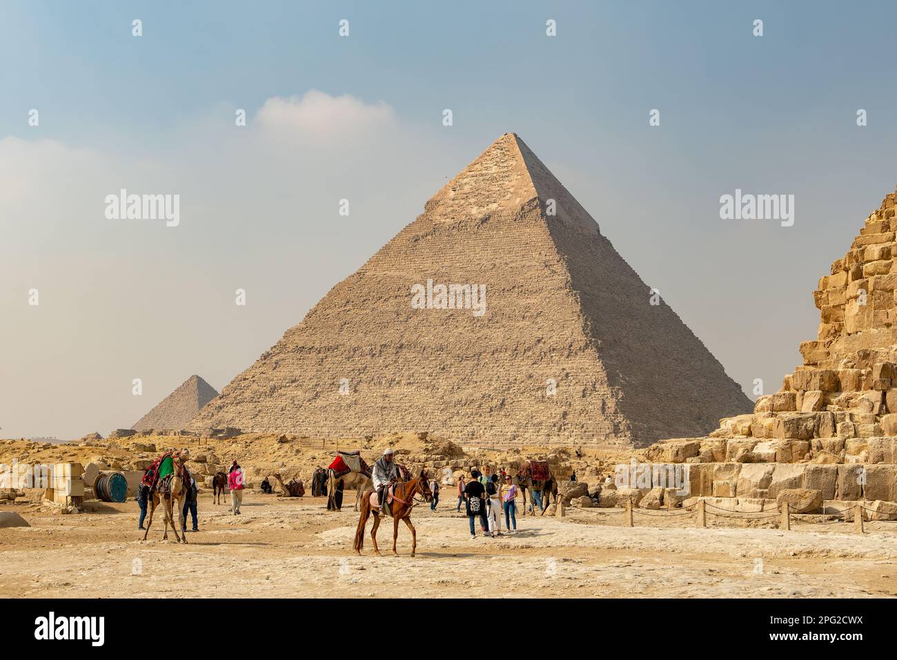 Pyramide de Khafré, Giza, Le Caire, Egypte Banque D'Images