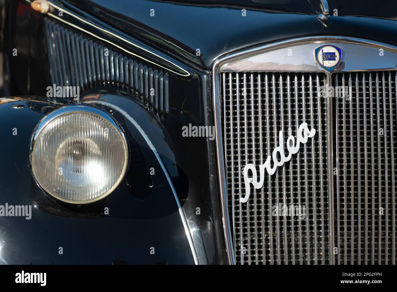 Italie, Lombardie, rencontre des voitures anciennes, Lancia Ardea radiateur grille Banque D'Images