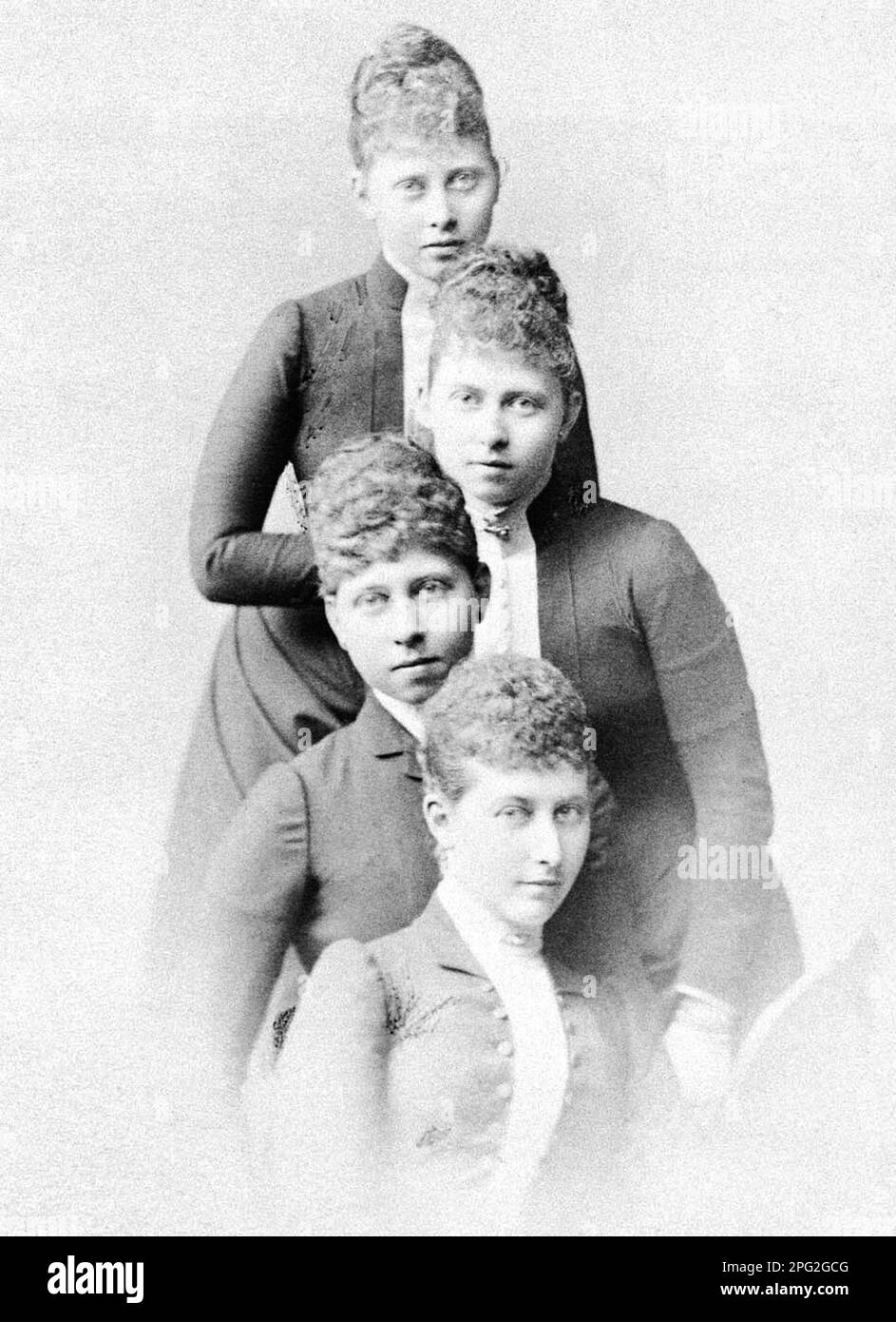 De haut en bas : Margaret, Sophia, Victoria et Charlotte Banque D'Images