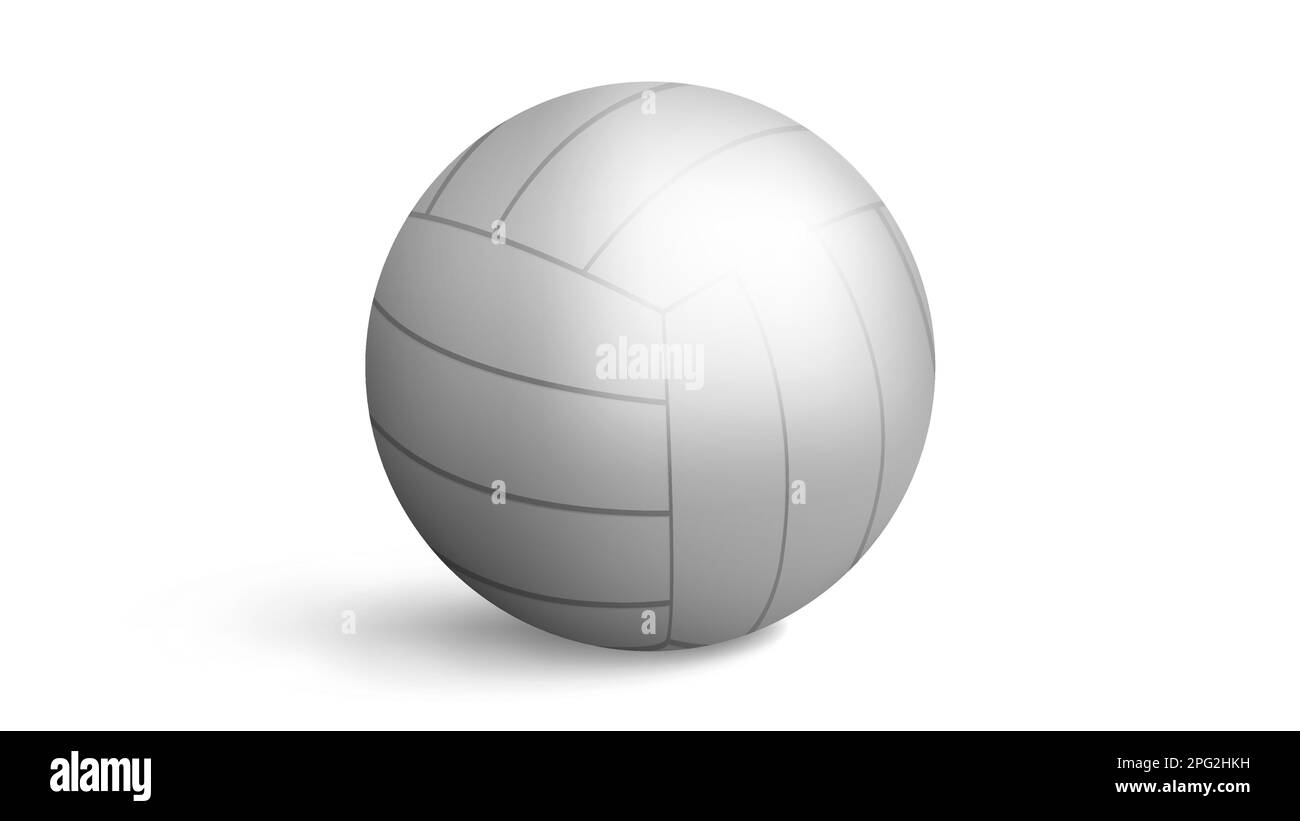 Ballon de volley blanc réaliste isolé sur fond blanc. Équipement de sport pour l'illustration vectorielle de jeu d'équipe. SPE 10. Illustration de Vecteur