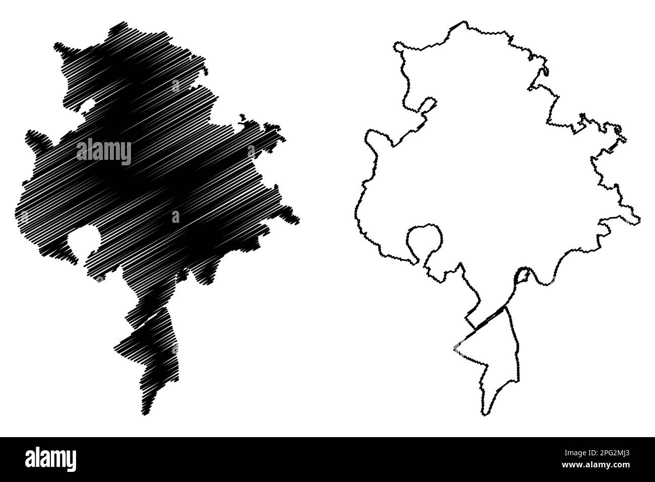 Ville de Nottingham et zone d'autorité unitaire (Royaume-Uni de Grande-Bretagne et d'Irlande du Nord, comté cérémonial de Notinghamshire ou de Notts, Angleterre) Illustration de Vecteur