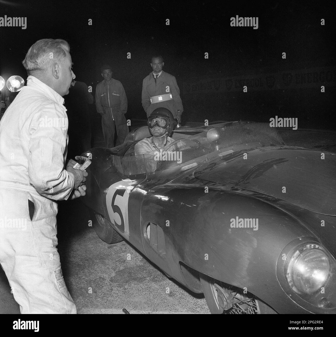 1959 le Mans. Carroll Shelby a remporté Aston Martin DBR1 Banque D'Images