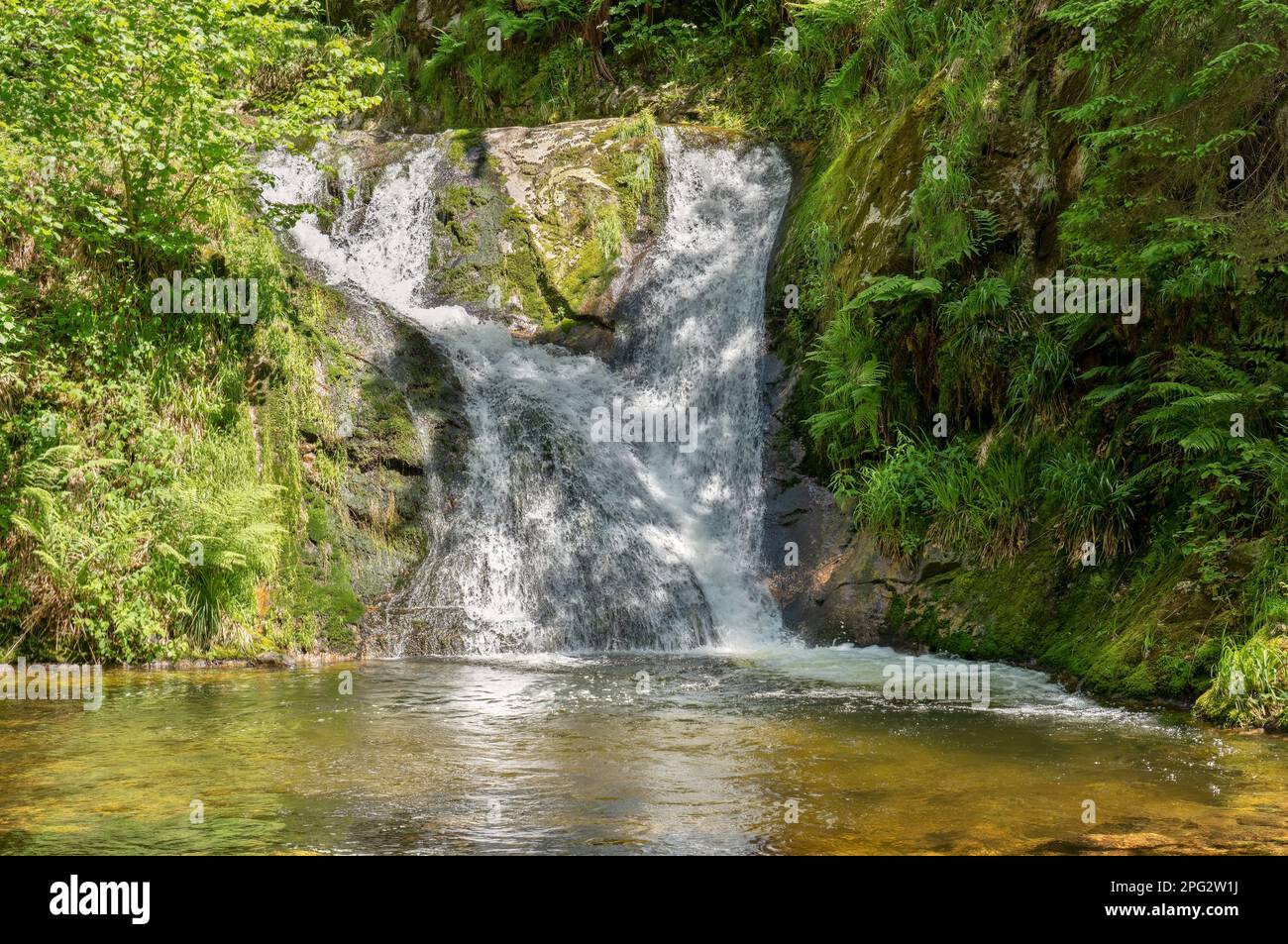Cascade avec petit lac - étape la plus basse des chutes d'eau All Saints, Allemagne Banque D'Images
