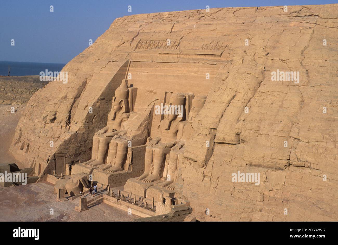 Le temple d'Abu Simbal près d'Assouan, vallée du Nil, Egypte. Banque D'Images