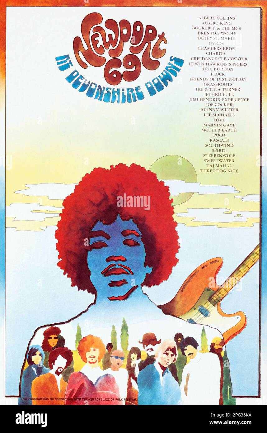 Newport Pop Festival - Jimi Hendrix Experience 1969 'Newport 69' Devonshire Downs - affiche de concert Banque D'Images