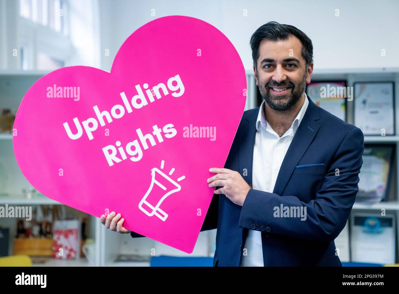 Humza Yousaf, candidat à la direction du Parti national écossais, lors