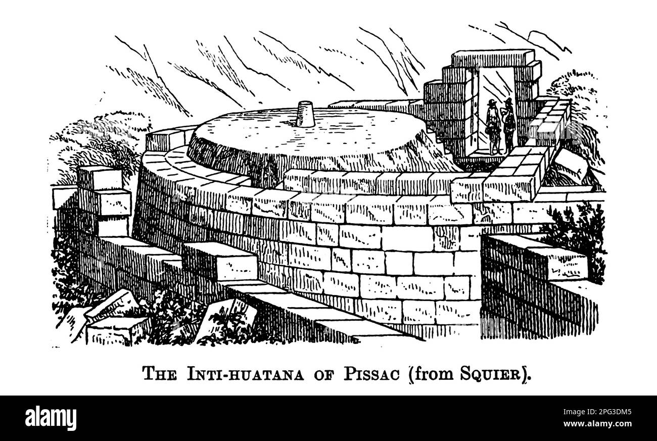 L'Inti-huatana de Pissac d'après le livre « les Incas du Pérou » DE SIR CLEMENTS MARKHAM, K.C.B. Publié à New York par Dutton 1912 Banque D'Images