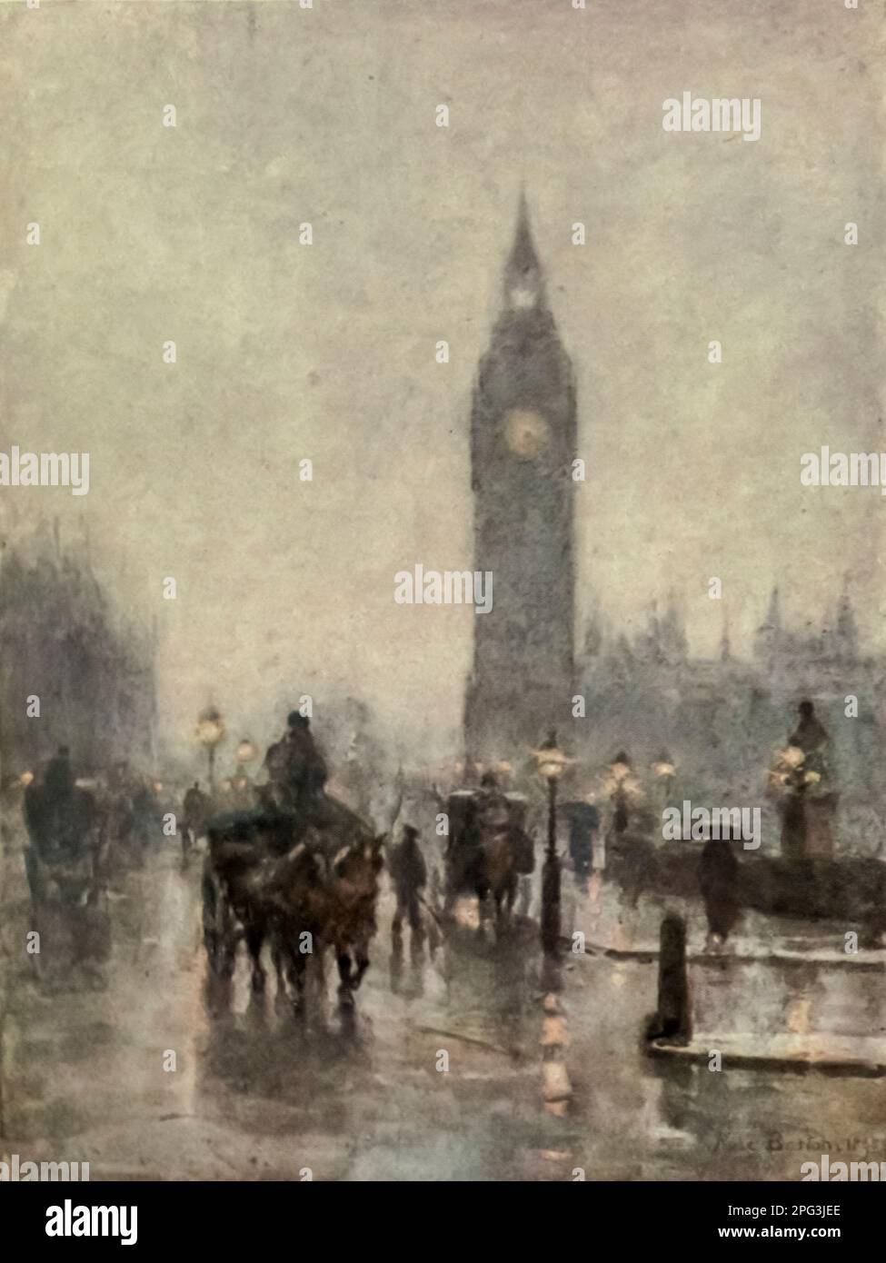 L'aquarelle de Westminster peinte par Rose Barton dans le livre ' Familiar London ' publié en 1904 par A. et C. Black à Londres Banque D'Images