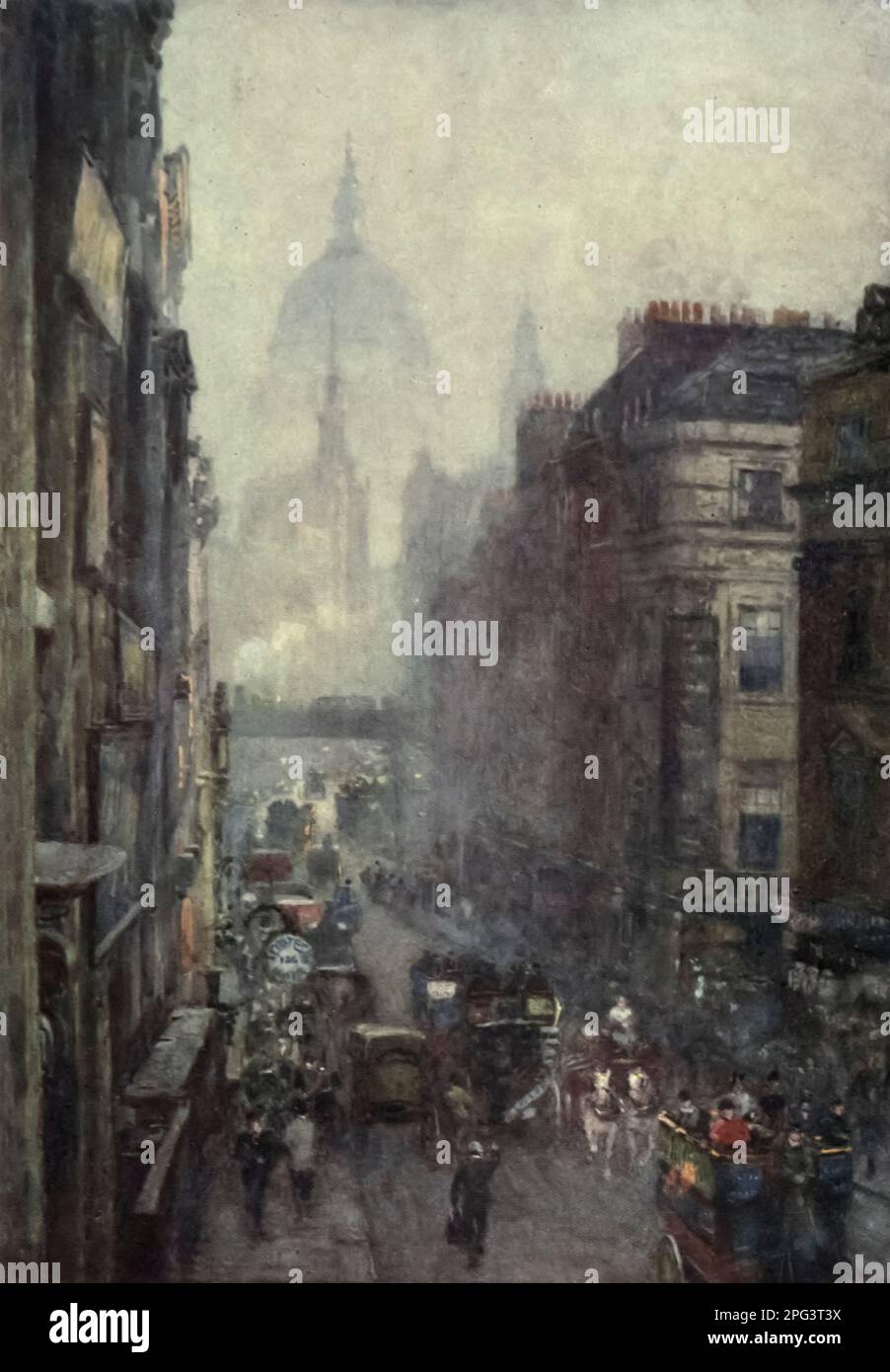 Fleet Street aquarelle peinte par Rose Barton dans le livre ' Familiar London ' publié en 1904 par A. et C. Black à Londres Banque D'Images