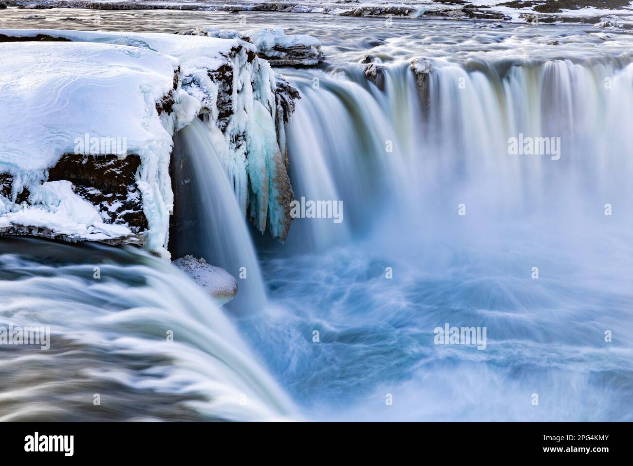 Godafoss 'Waterfall of the Gods' de la rivière Skjálfandafljót, Islande du Nord Banque D'Images