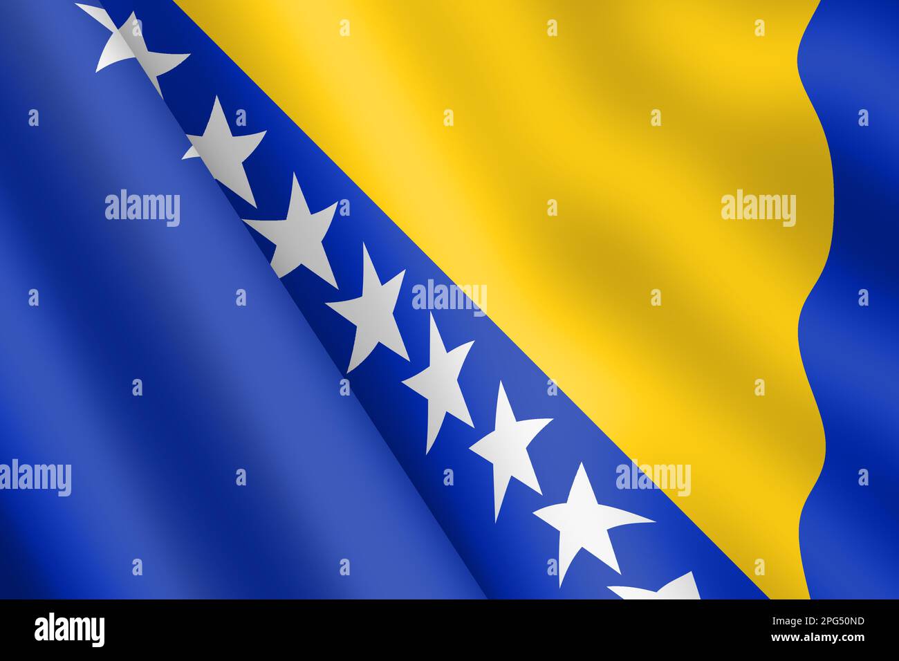 Bosnie-Herzégovine agitant drapeau 3D illustration ondulation du vent Banque D'Images