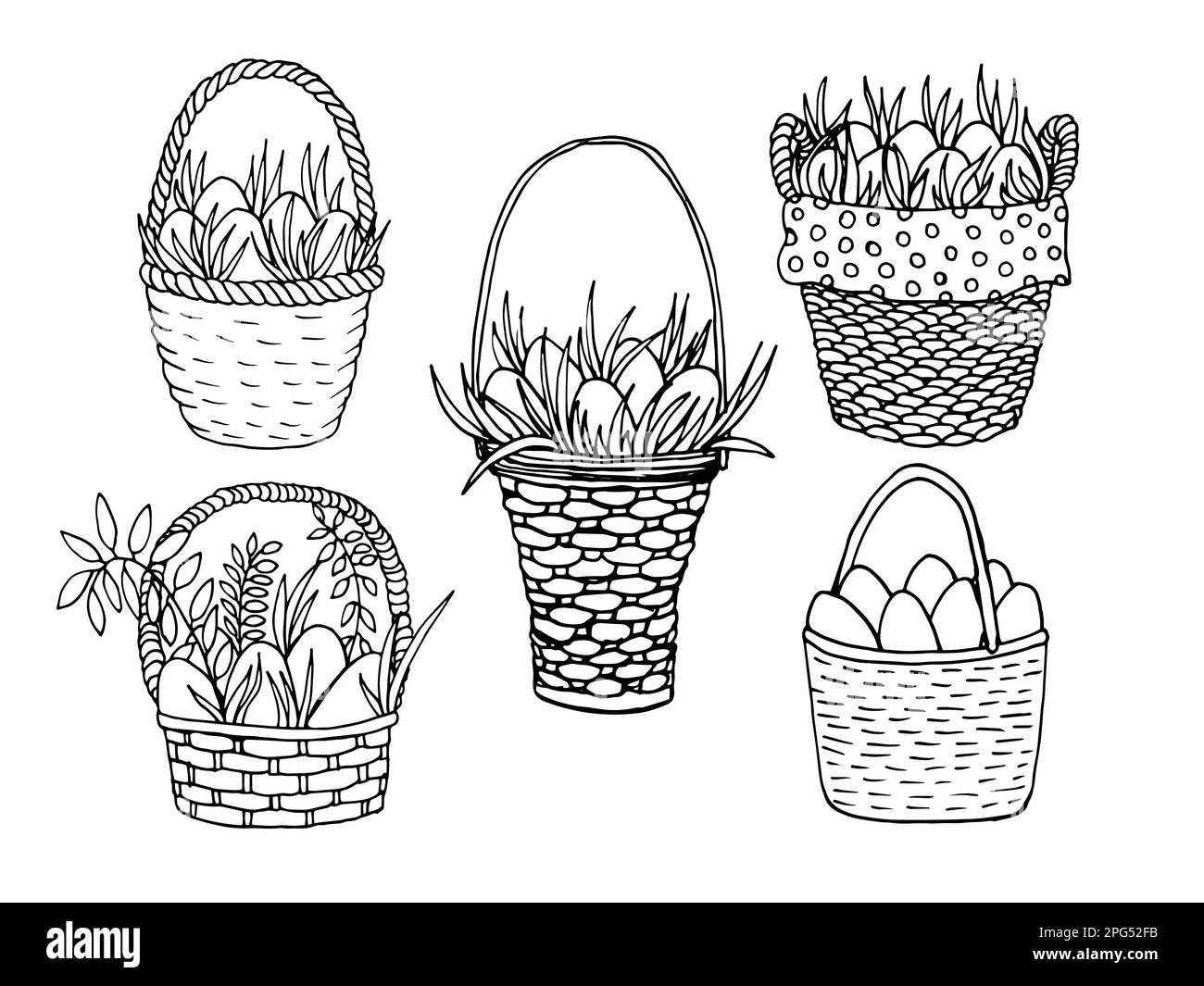 Panier de Pâques avec des oeufs Illustration de Vecteur