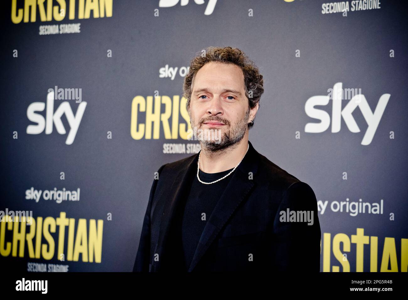Rome, Italie, 20th mars 2023, Claudio Santamaria assiste à la première de 'Christian - seconda stagione' au Cinéma Barberini (photo credits: Giovanna O Banque D'Images Rome, Italie, 20th mars 2023, Claudio Santamaria assiste à la première de 'Christian - seconda stagione' au Cinéma Barberini (photo credits: Giovanna O Banque D'Images