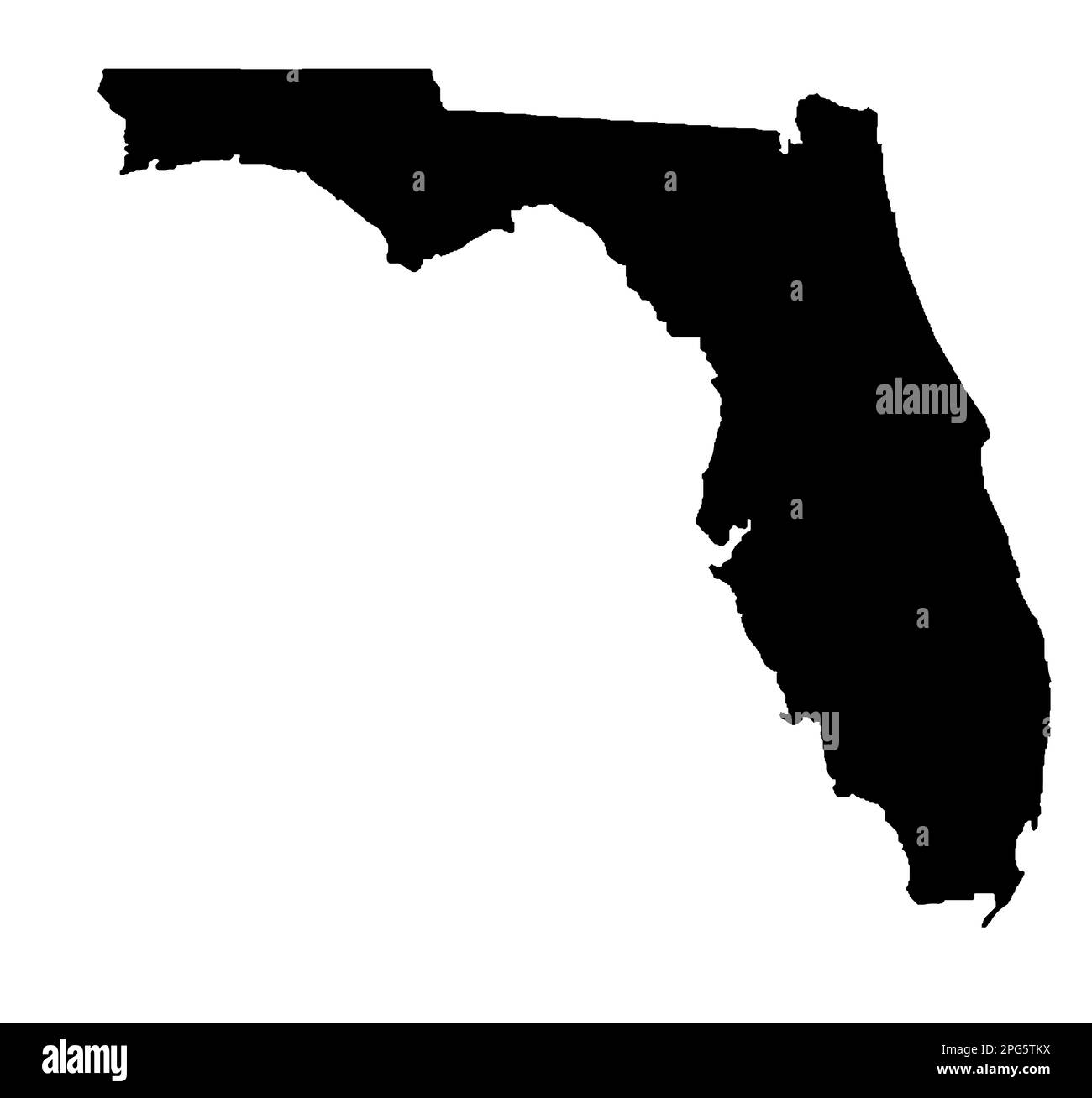 De l'État de Floride. Noir sur fond blanc. Banque D'Images