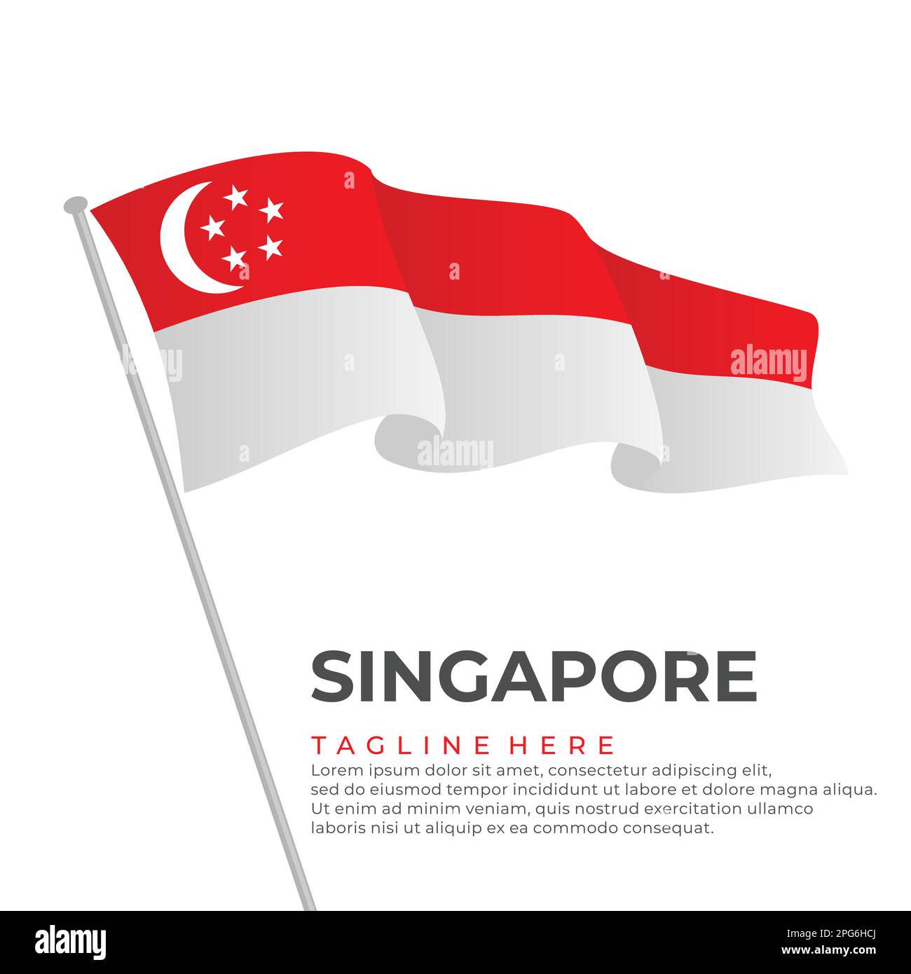 Modèle vectoriel drapeau de Singapour design moderne. Illustration vectorielle Illustration de Vecteur