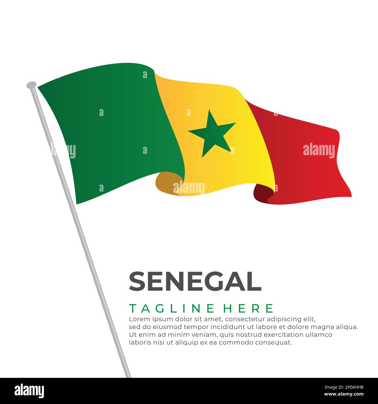Modèle vecteur drapeau Sénégal design moderne. Illustration vectorielle Illustration de Vecteur