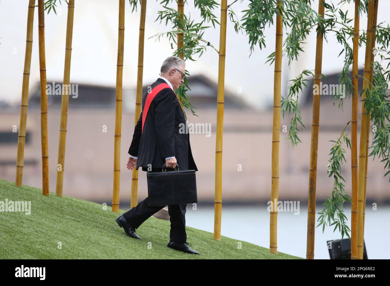 Sydney, Australie. 21st mars 2023. Aperçu média de Madama Butterfly pour l'Opéra de Handa dans le port de Sydney à Fleet Steps, Mme Macquaries point. Photo : répétition de la robe. Credit: Richard Milnes/Alamy Live News Banque D'Images