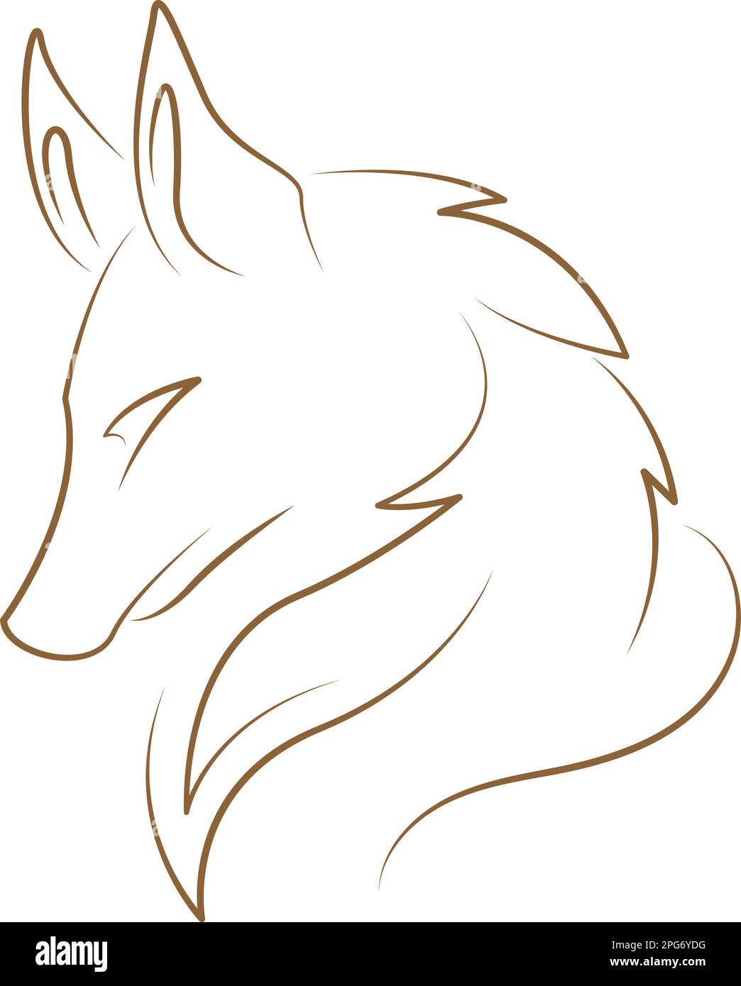 Illustration du logo Wolf Line art Illustration de Vecteur