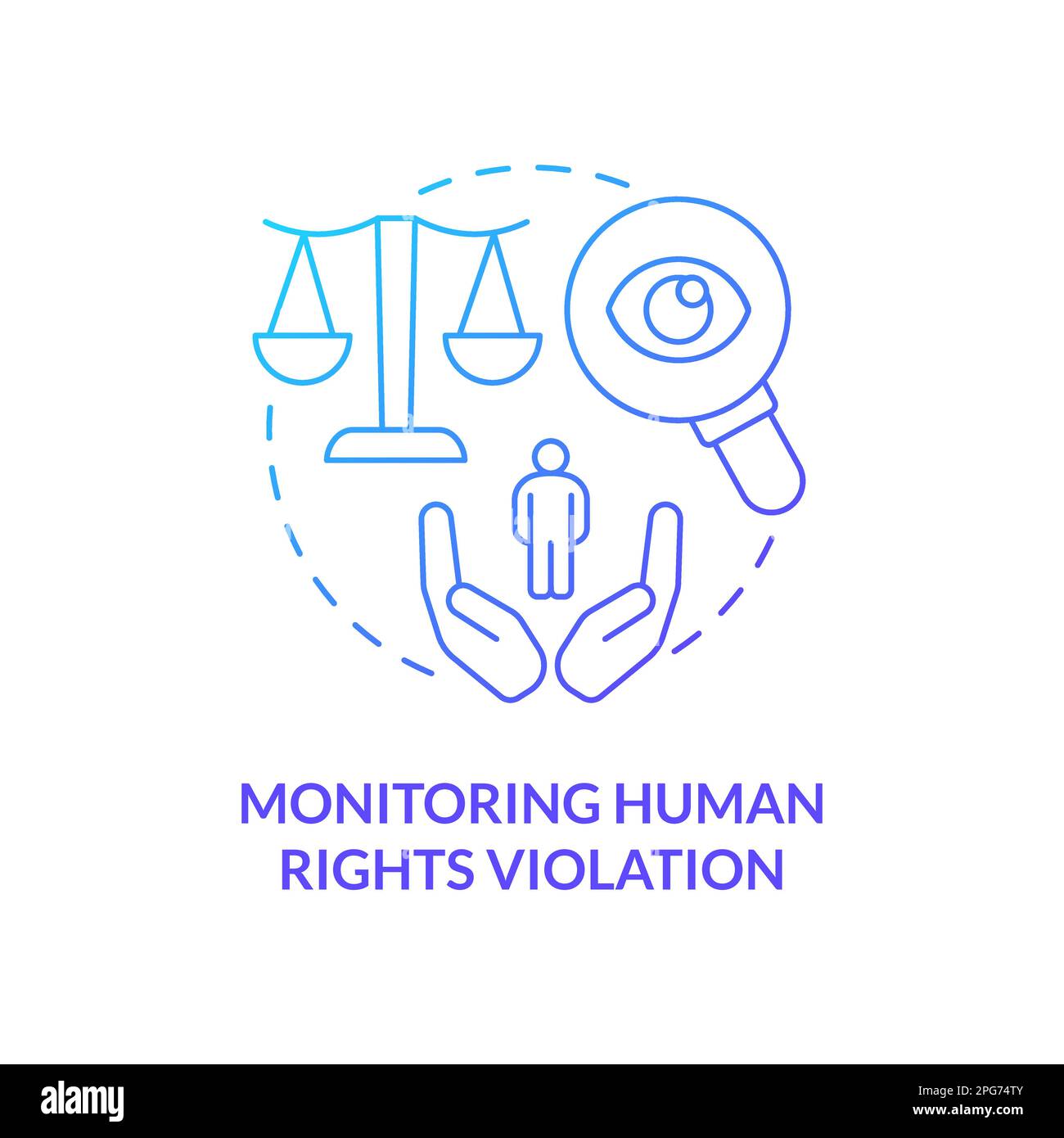 Icône de concept de gradient bleu de surveillance de violation des droits de l'homme Illustration de Vecteur