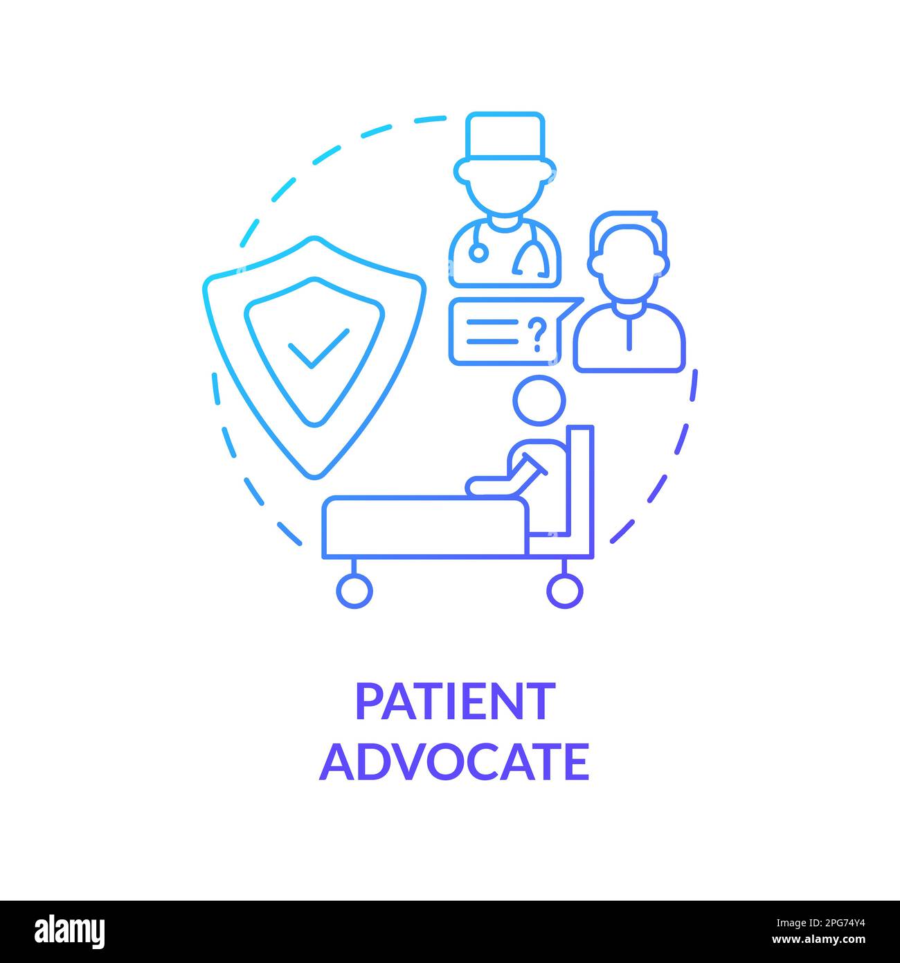 Icône de concept de gradient bleu de patient Adavocat Illustration de Vecteur