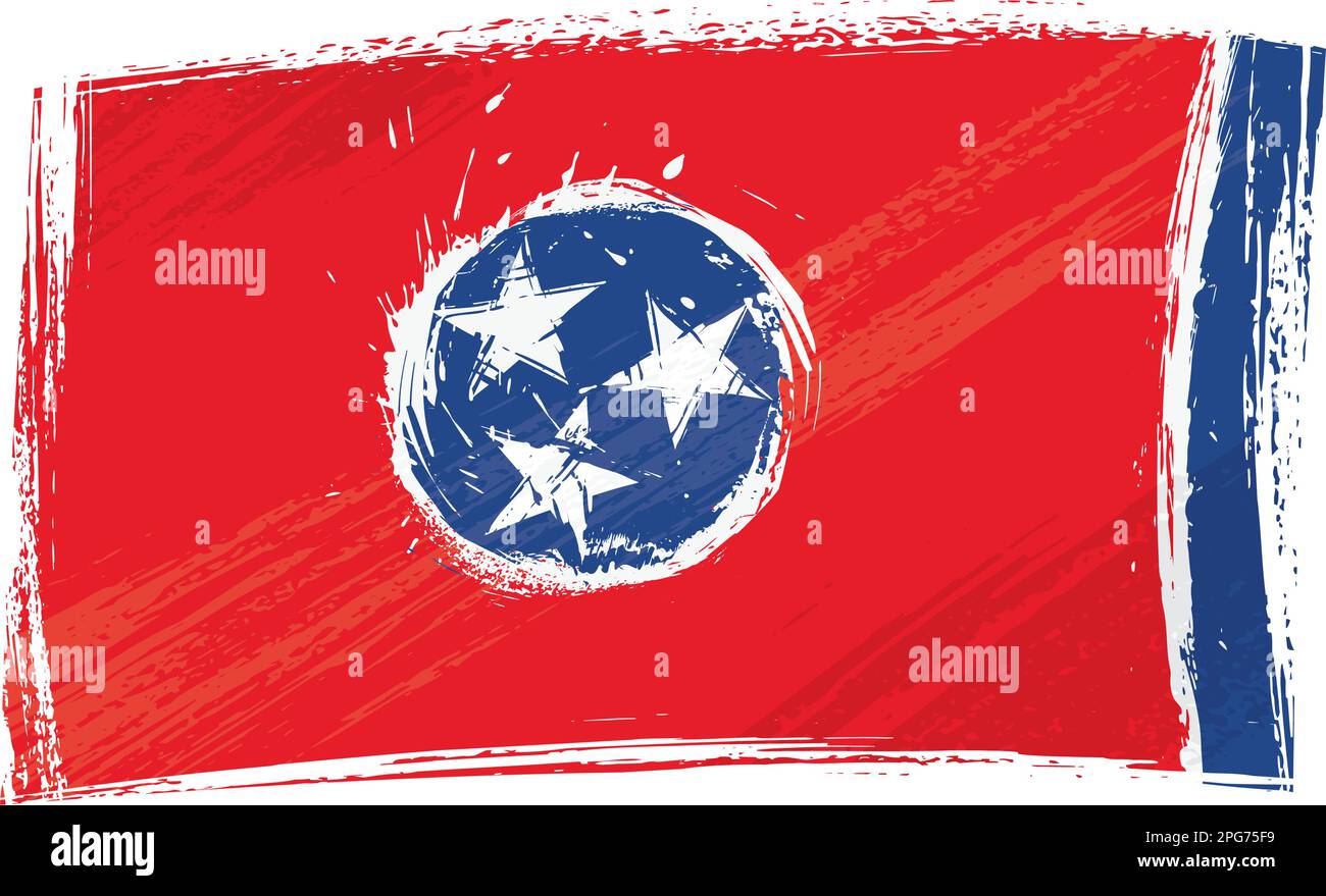 Grunge drapeau de l'état du Tennessee Illustration de Vecteur