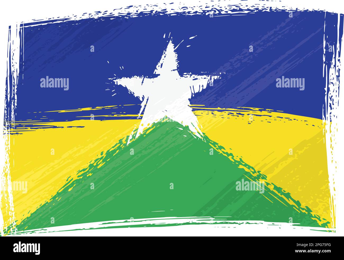 Drapeau de Rondonia d'état brésilien créé dans le style grunge Illustration de Vecteur