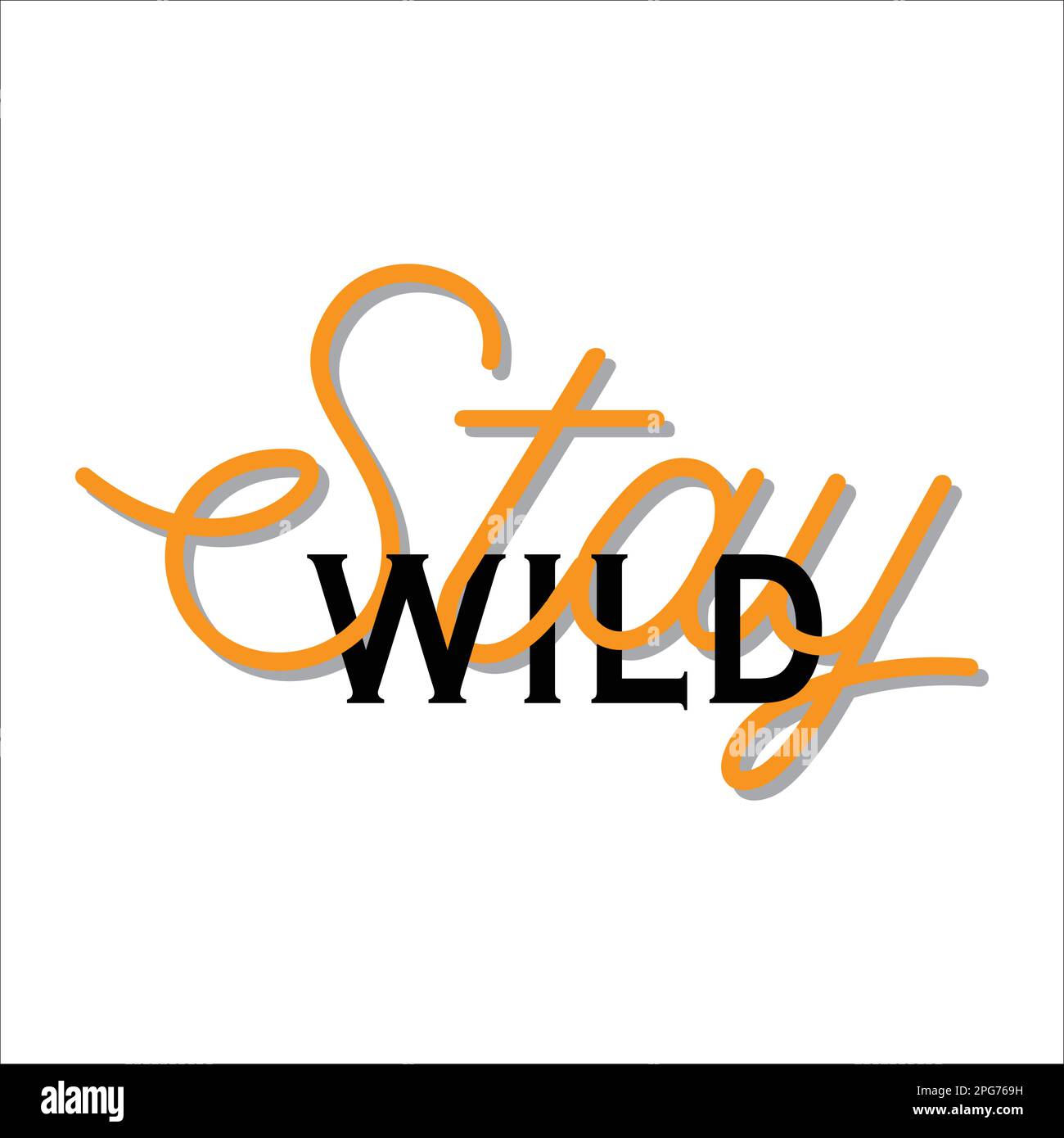 Le style typographique Stay Wild est moderne, simple et minimaliste. Restez sauvage Grand lettrage et calligraphie pour cartes de voeux, autocollants, bannières. Illustration de Vecteur