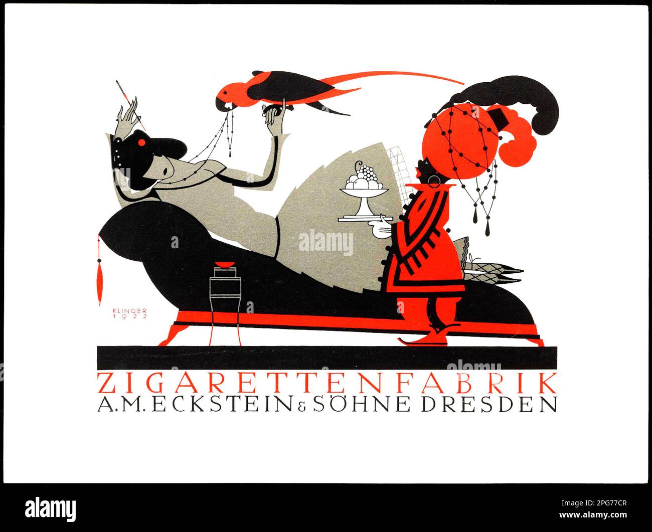 Julius Klinger - affiche marketing pour l'usine de cigarettes A. M. Eckstein & Sons à Dresde - 1922 - Banque D'Images