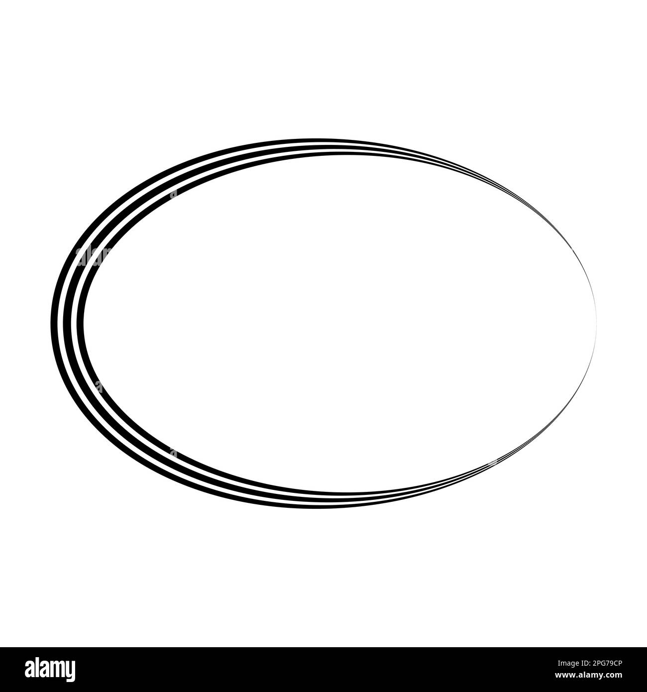 Logo ovale triple, élément de cadre de forme, bannière d'étiquette de badge ovale Illustration de Vecteur