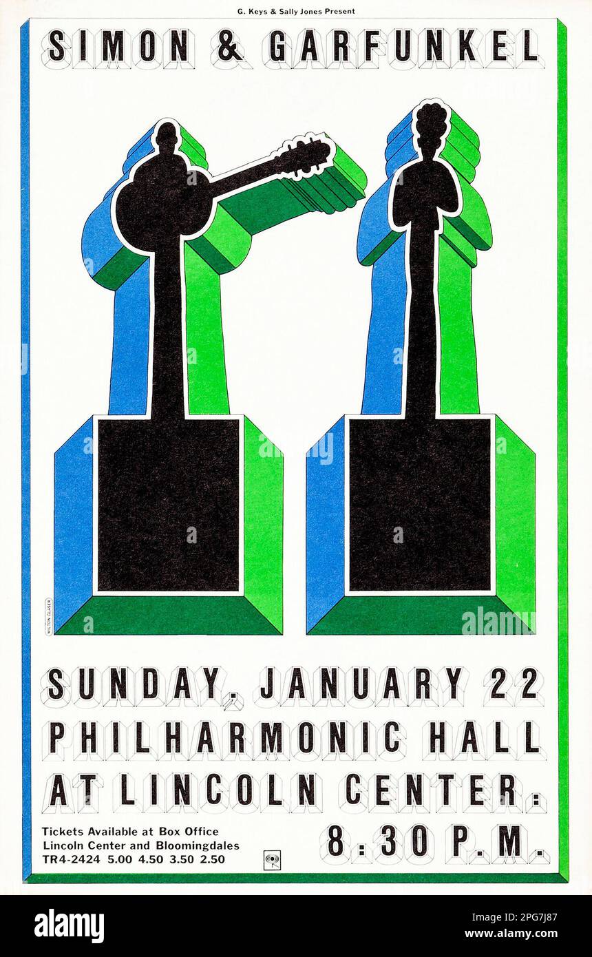 Simon & Garfunkel au Philharmonic Hall du Lincoln Center New York 1967 - ce concert a été enregistré pour un album live Banque D'Images