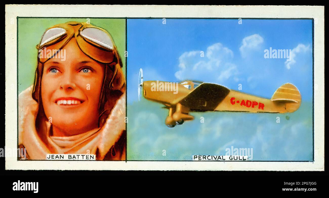 Portrait de Jean Batten - carte à cigarettes vintage Banque D'Images