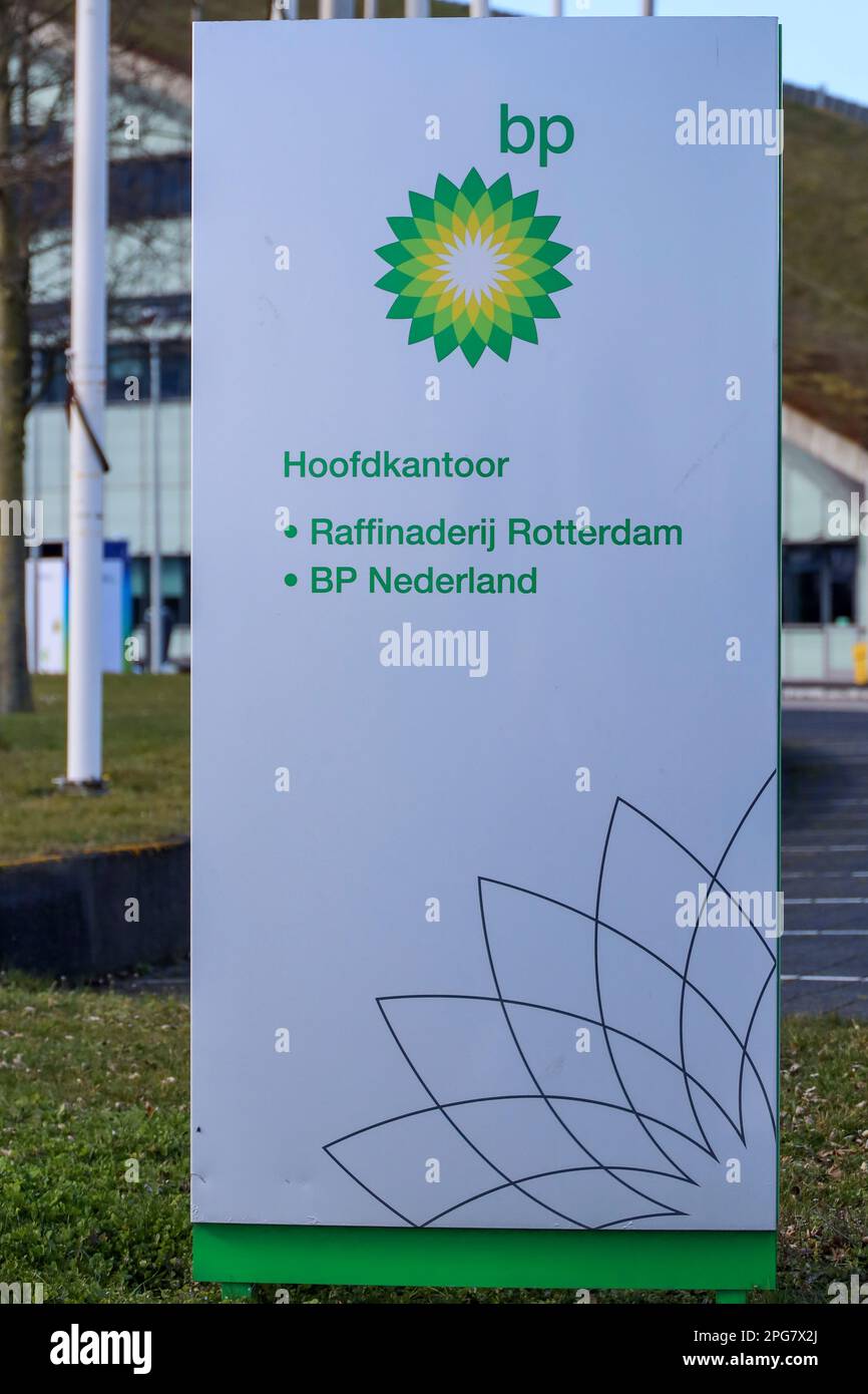 Bureau de la raffinerie BP à Europoort dans le port de Rotterdam aux pays-Bas Banque D'Images