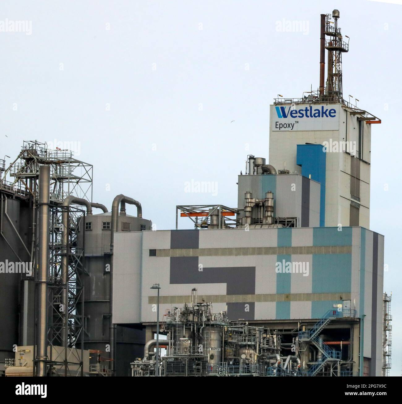 Installation de raffineries et réservoirs dans le port de Botlek, au port de Rotterdam, aux pays-Bas Banque D'Images