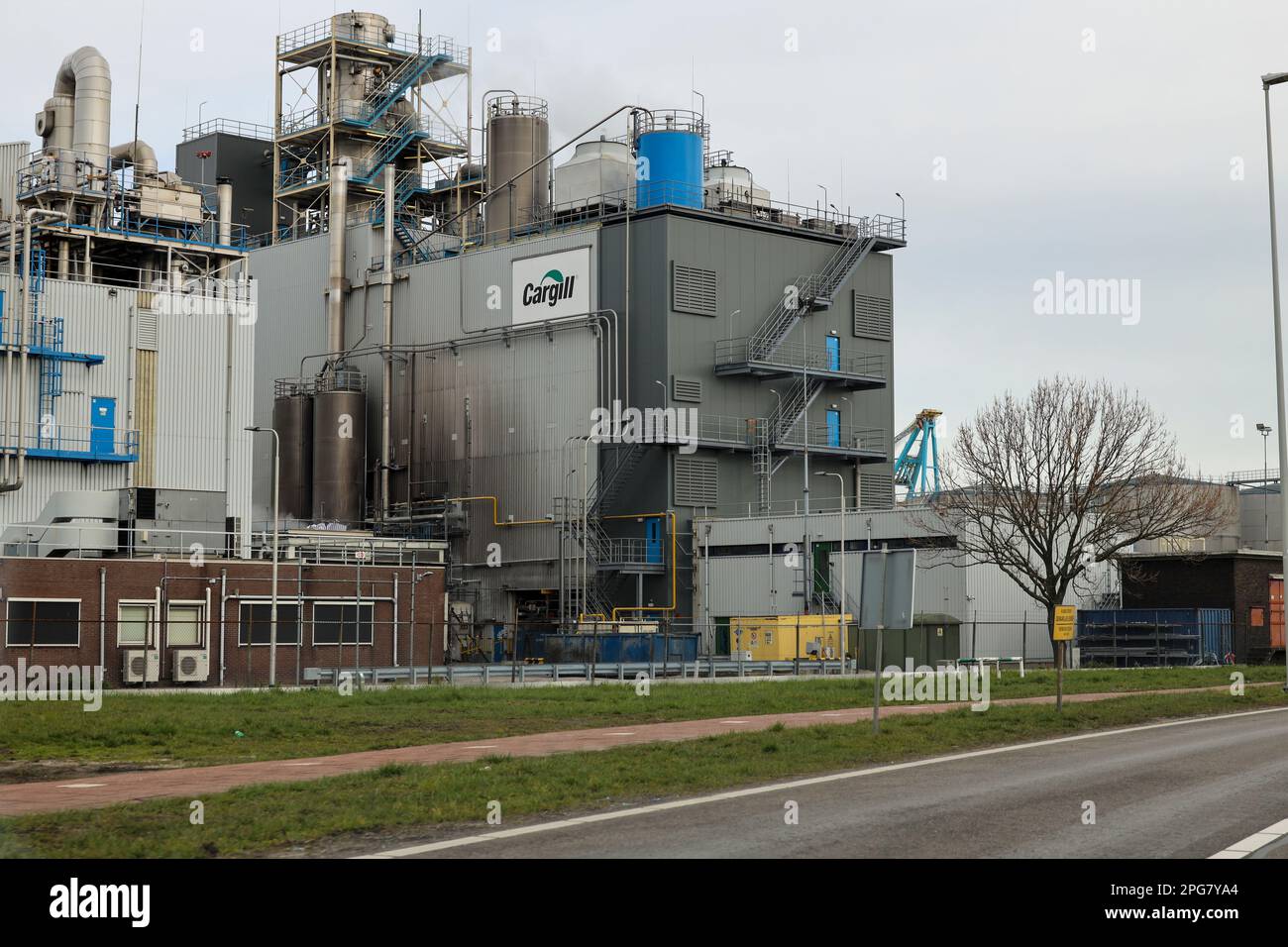 Installation de raffineries et réservoirs dans le port de Botlek, au port de Rotterdam de Cargill, aux pays-Bas Banque D'Images