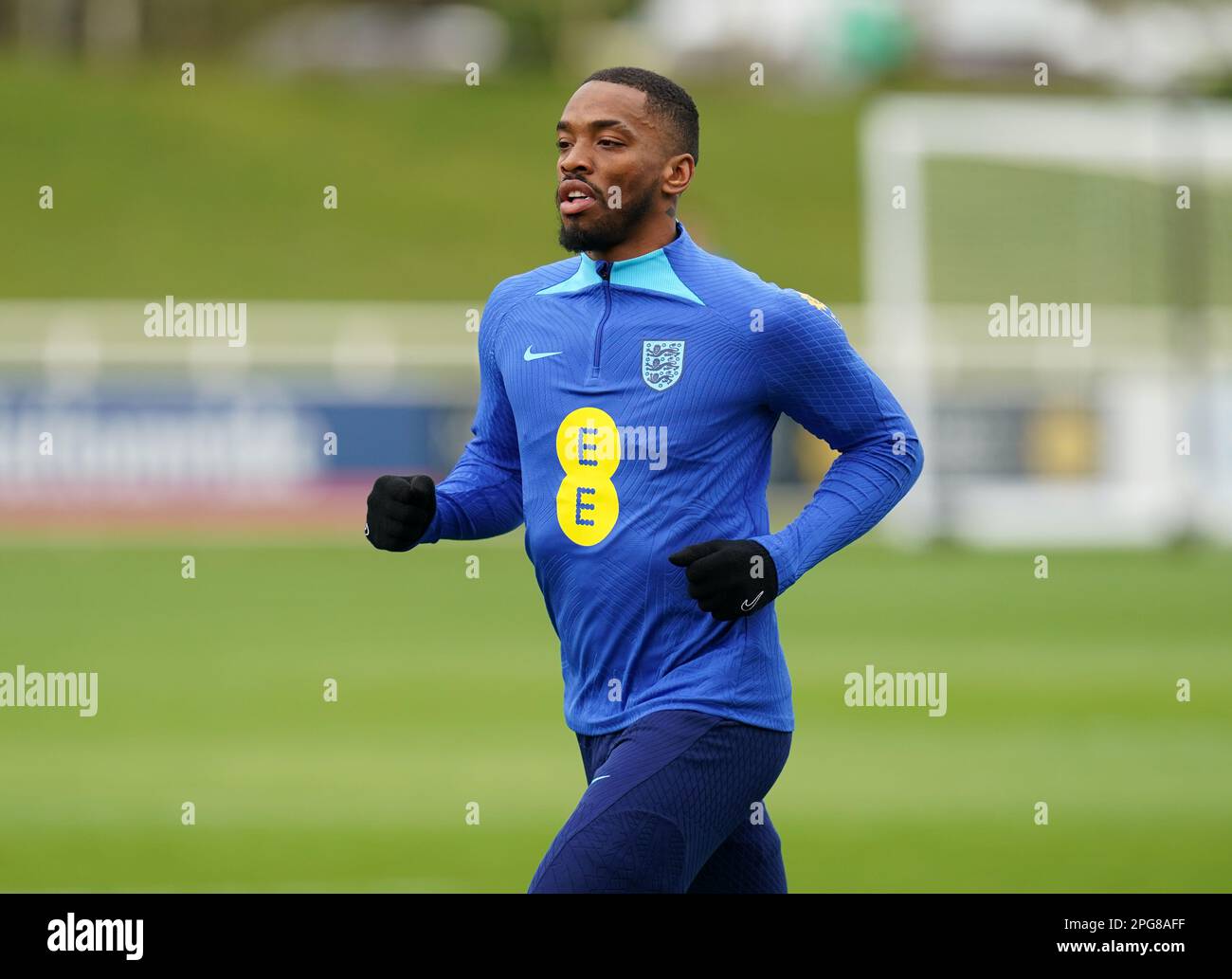 Ivan Toney, en Angleterre, pendant une séance d'entraînement à St. George's Park, Burton-on-Trent. Date de la photo: Mardi 21 mars 2023. Banque D'Images