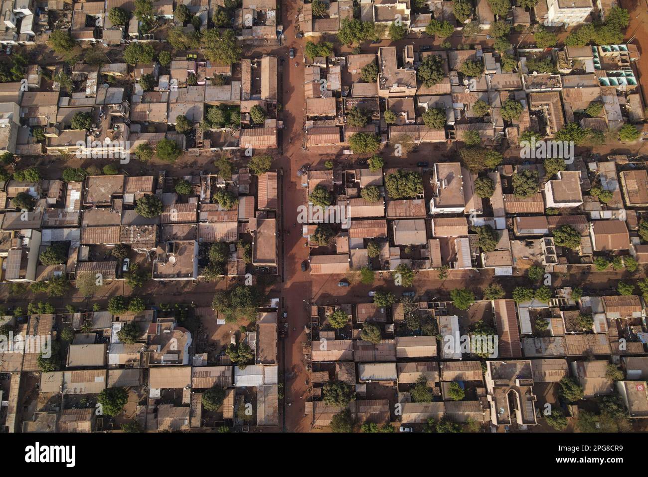 Nicolas Remene / le Pictorium - Bamako - Mali: Urbanisation, développement et changement climatique - 15/2/2021 - Mali / District de Bamako / Bamako - vue aérienne du district de Lafiabougou à Bamako, 15 février 2021. Banque D'Images