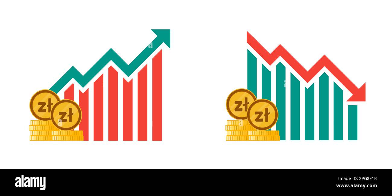 Illustrations de la fluctuation monétaire de Zloty en Pologne Illustration de Vecteur