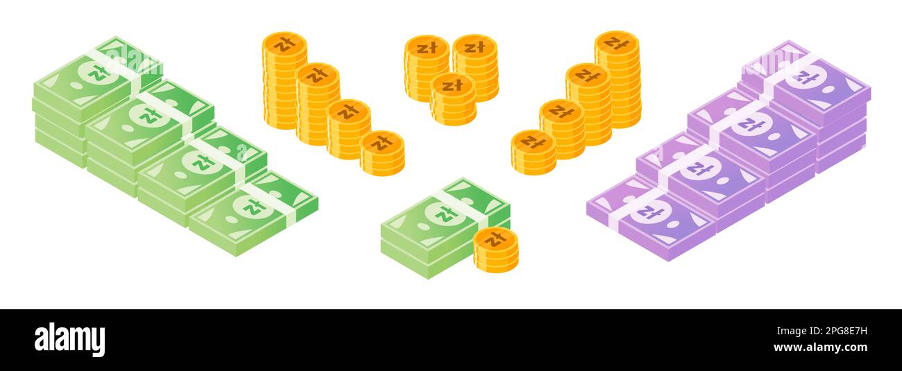 Ensemble argent et pièces de monnaie zloty polonais Illustration de Vecteur