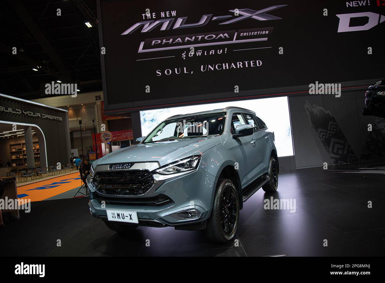 A Isuzu la nouvelle voiture MU-X vue pendant l'événement. Le salon international de l'automobile de Bangkok 44th s'est tenu à impact Muang Thong à Nonthaburi, où plus de 40 grandes marques de constructeurs automobiles ont participé à l'exposition annuelle de leurs produits et technologies automobiles, y compris les nouveaux véhicules électriques. (Photo de Peerapon Boonyakiat / SOPA Images/Sipa USA) Banque D'Images