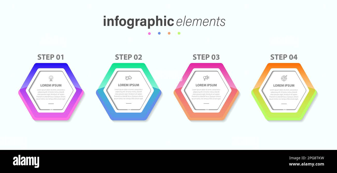 Modèle de conception d'étiquettes graphiques vectorielles avec icônes et 4 options ou étapes. Peut être utilisé pour le diagramme de processus, les présentations, la mise en page du flux de travail, la bannière. Illustration de Vecteur