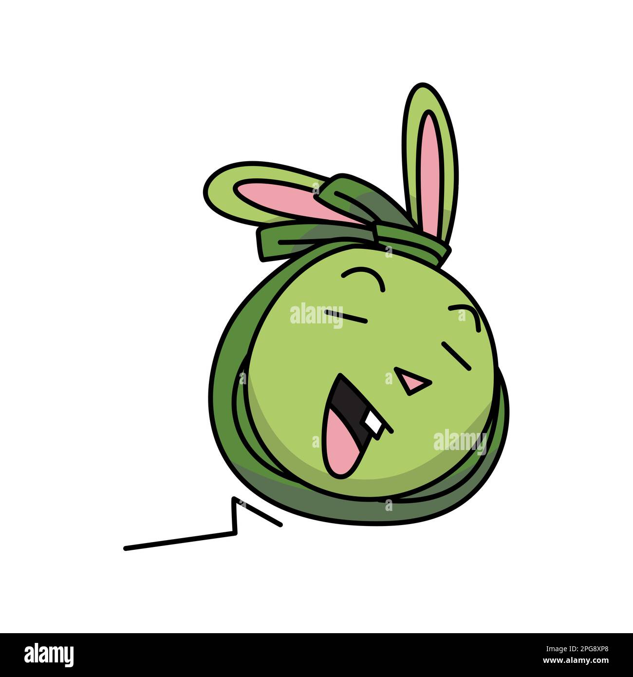 tête de lapin vert de pâques imitant les œufs de pâques liés illustration vectorielle plate Illustration de Vecteur