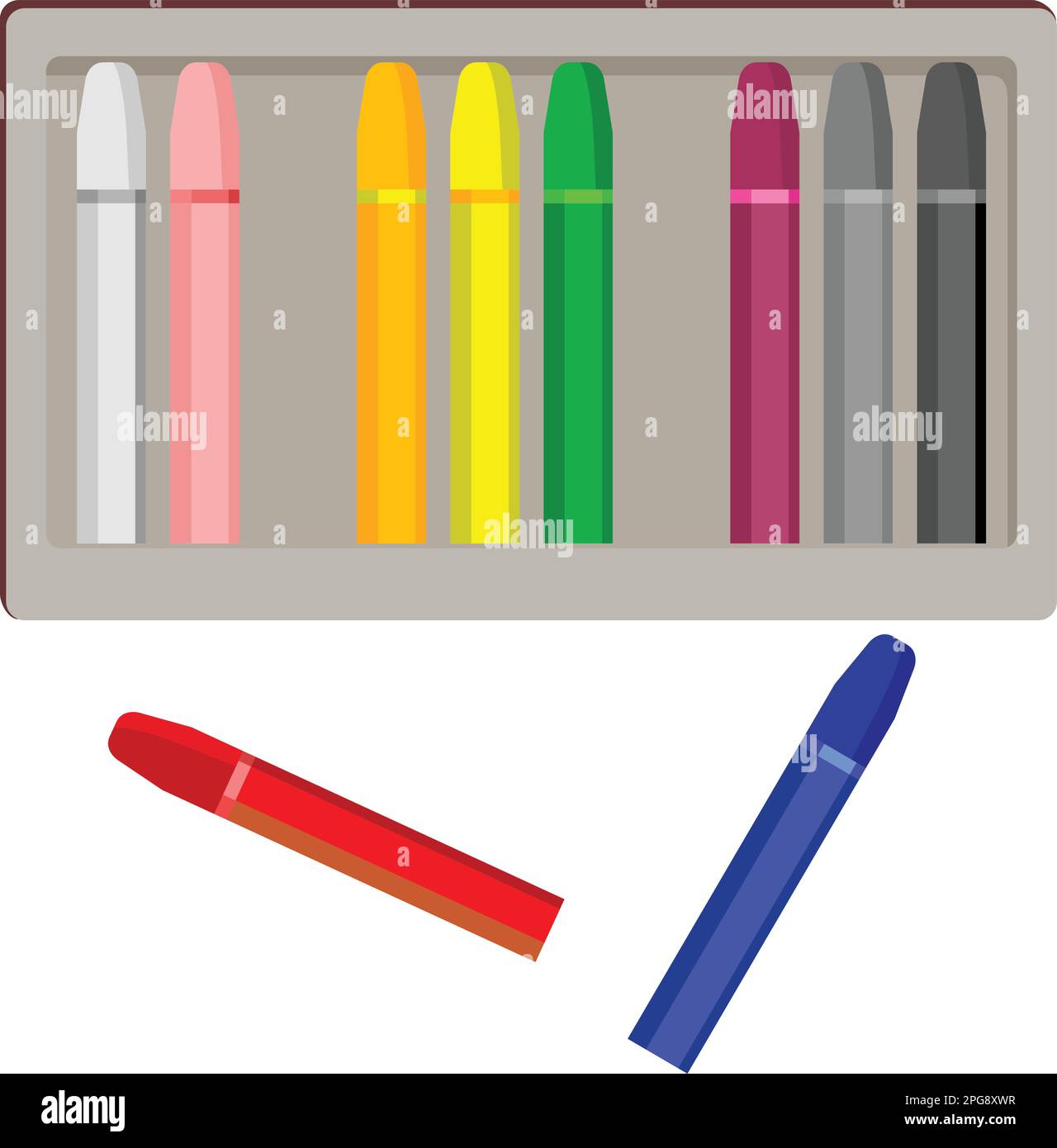 Huile pastel couleur stationnaire Vector Illustration de Vecteur