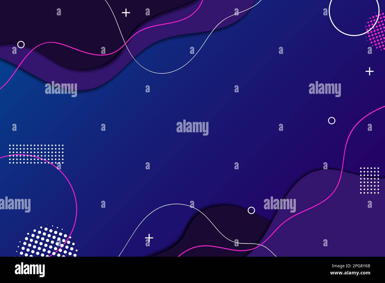 arrière-plan bleu memphis demi-ton fluide avec formes de ligne courbes Illustration de Vecteur
