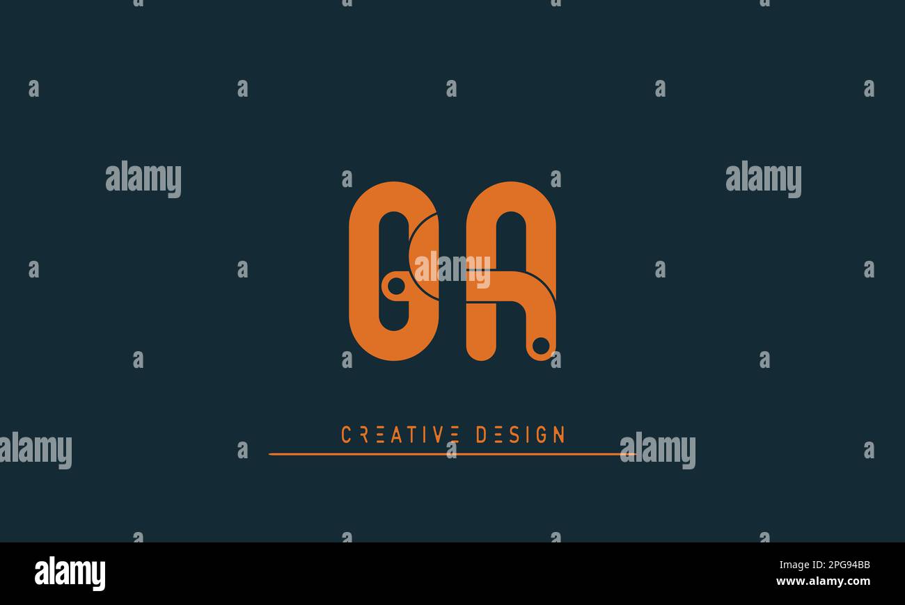 Lettres de l'alphabet initiales Monogram logo GA , AG Illustration de Vecteur