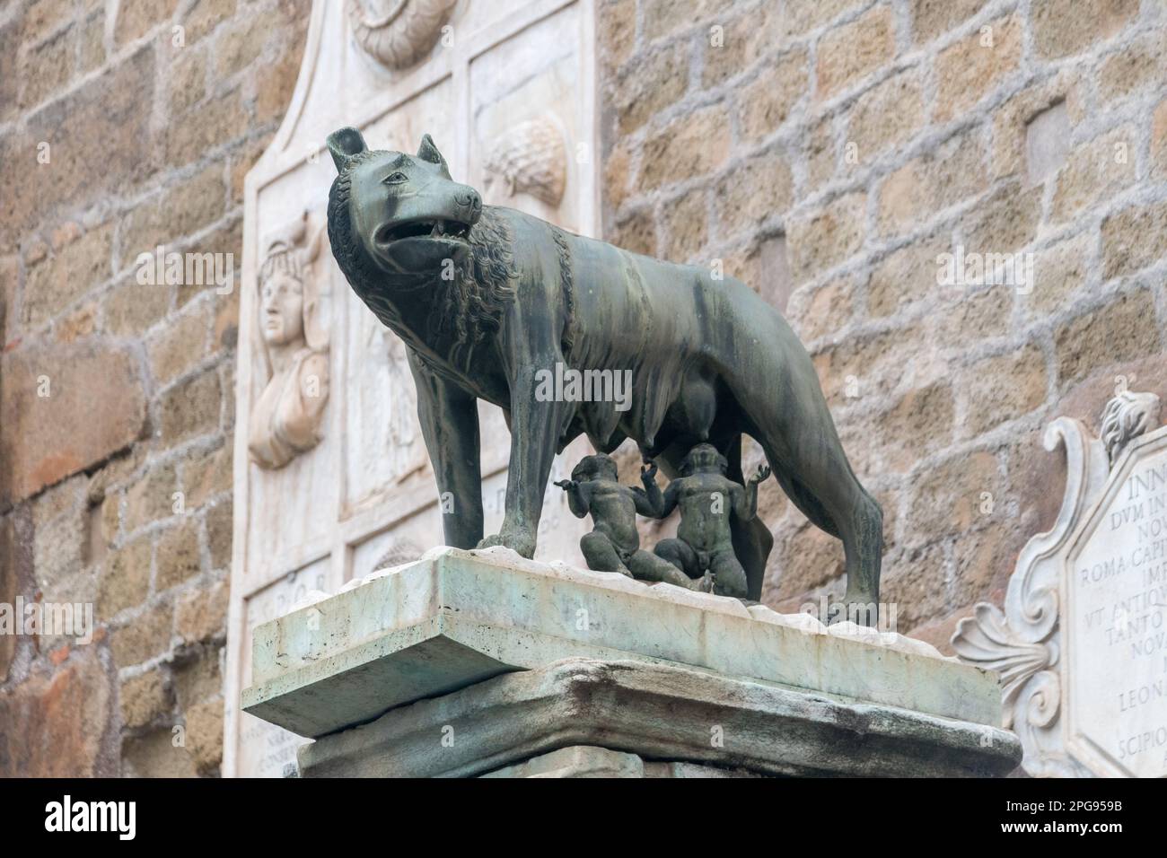 Rome, Italie - 8 décembre 2022 : sculpture du loup de Capitoline. Banque D'Images