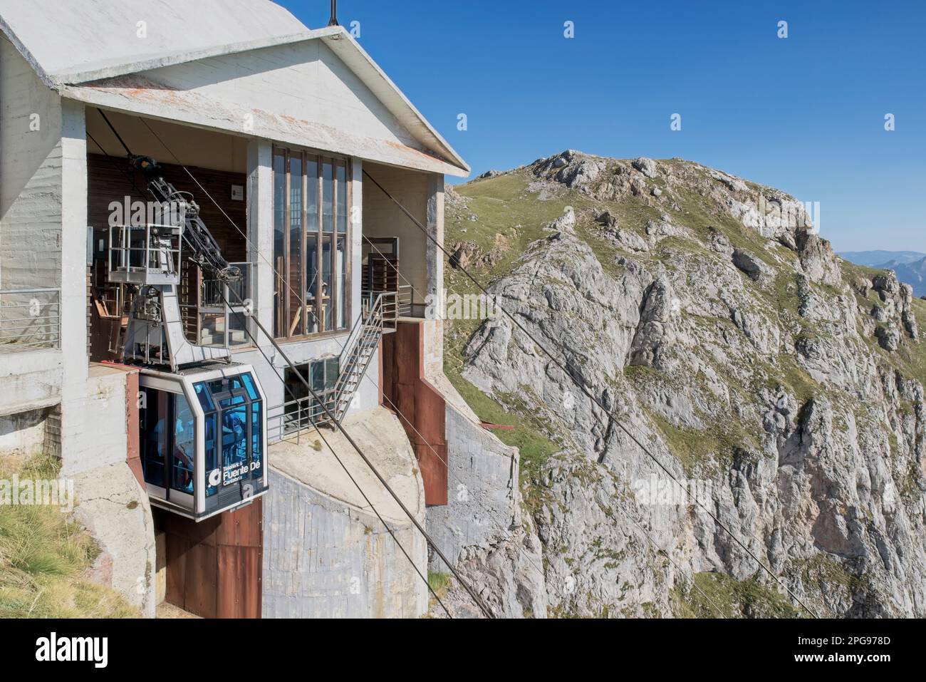 Cable Car Fuente Dé, Picos de Europa, Cantabrie, Espagne. Banque D'Images