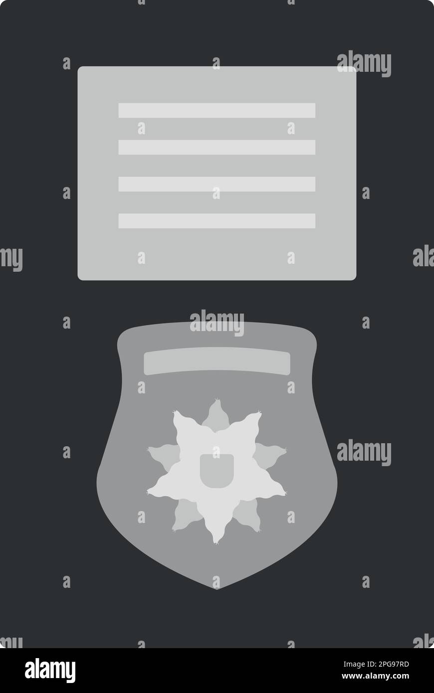 Vecteur de dessin animé de l'icône de l'insigne d'officier. Équipement de police Illustration de Vecteur