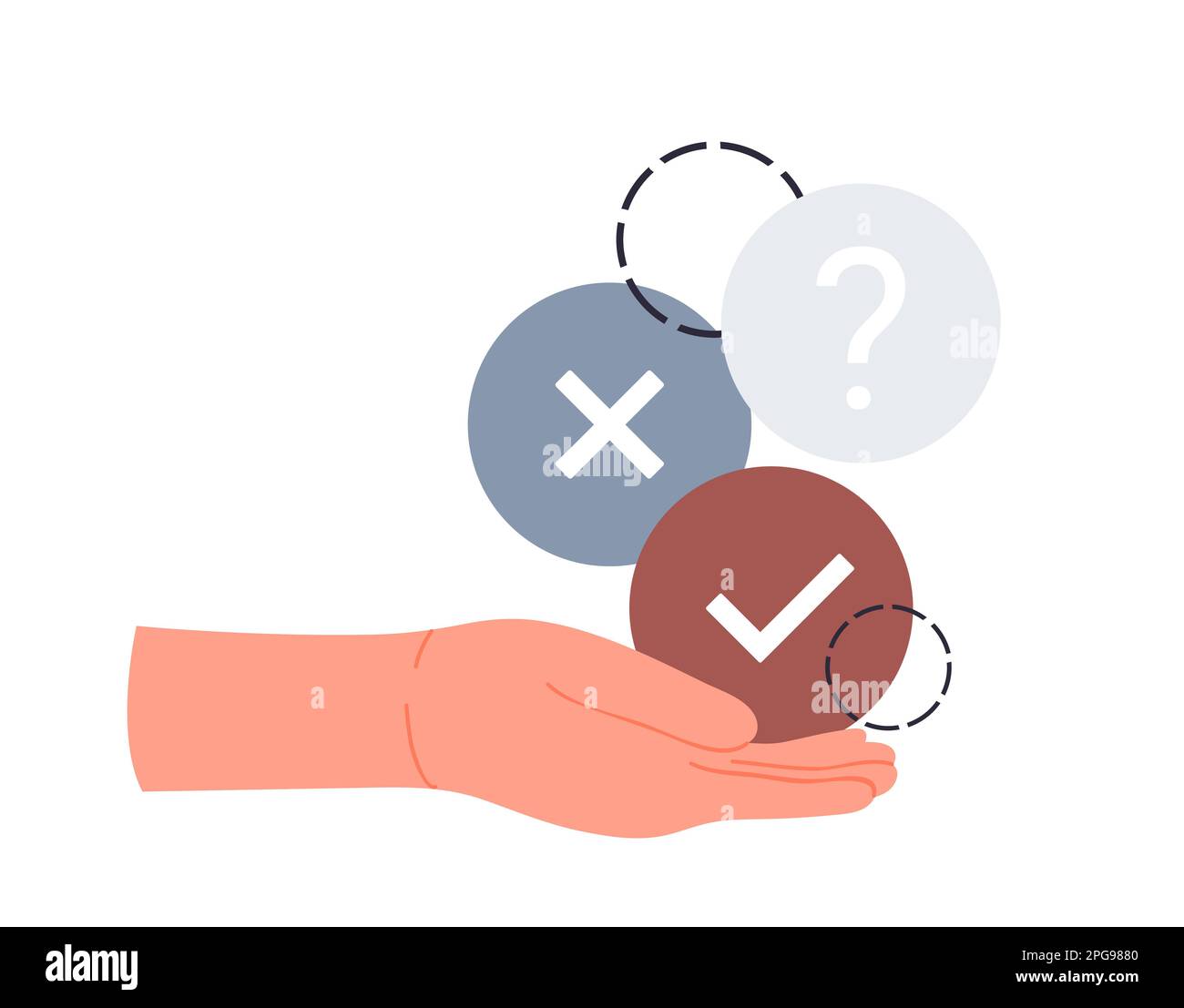 Aide au counseling psychologique. Psychologie cognitive, illustration du vecteur de prise de décision Illustration de Vecteur