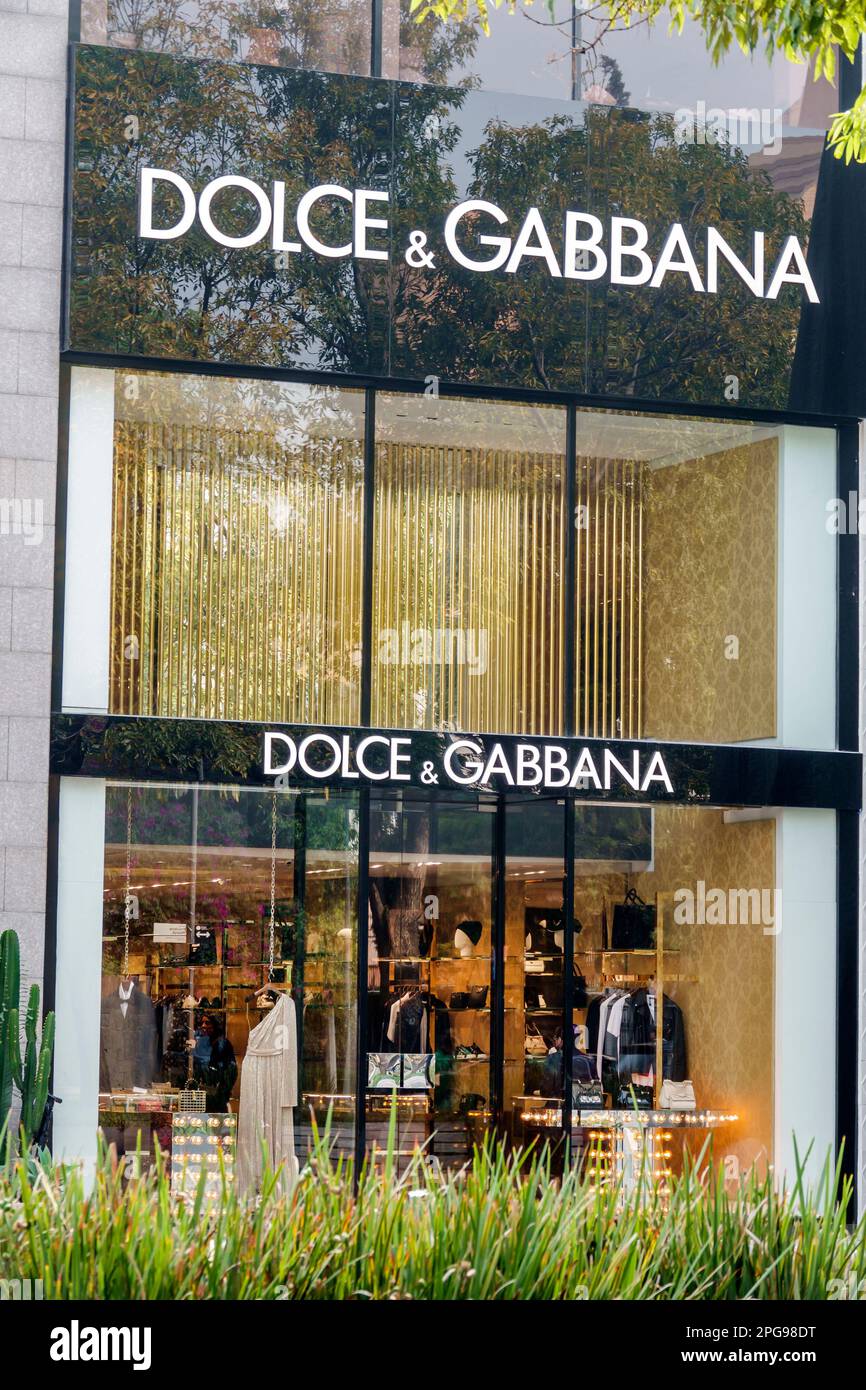 Mexico, Polanco, Avenida Presidente Masaryk, Dolce & Gabbana boutique de luxe, extérieur, bâtiments, entrée principale, magasin Banque D'Images