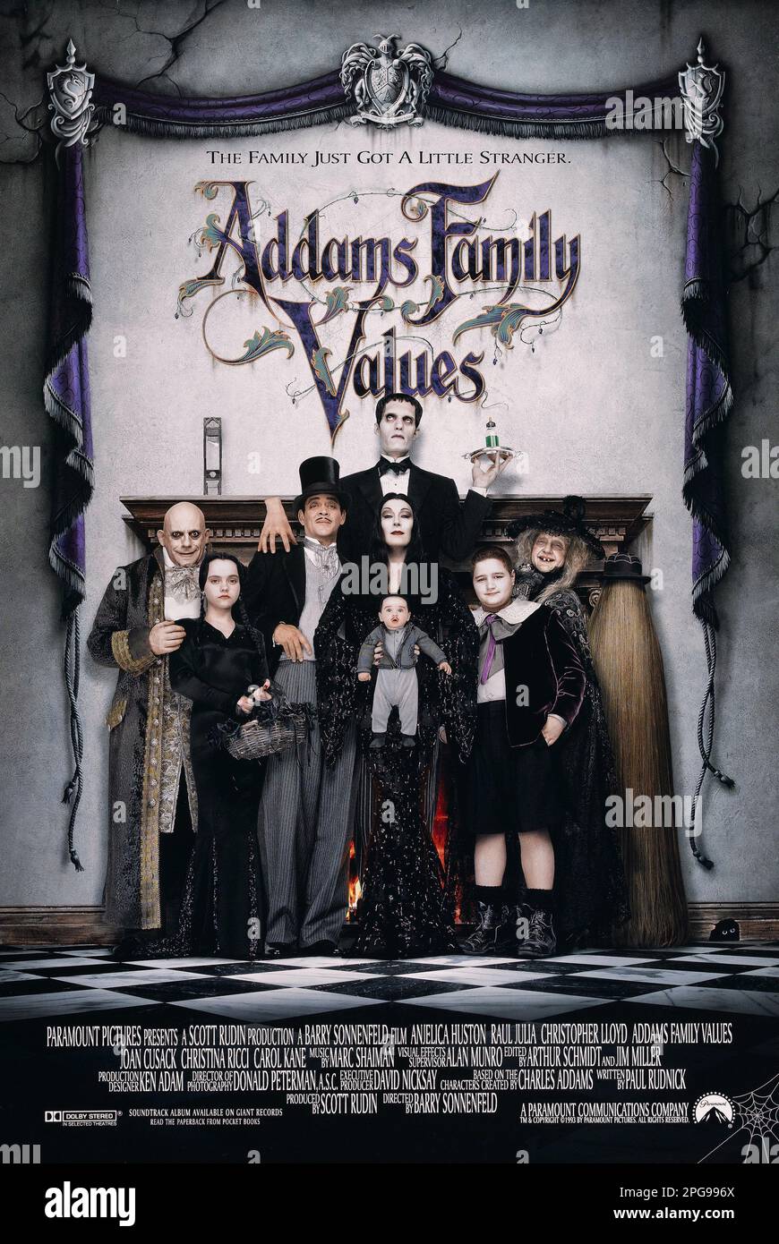 Affiche Addams Family Values Banque D'Images